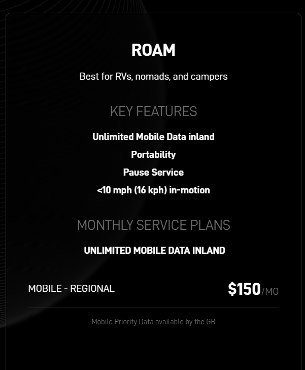 ROAM package Afghanistan Starlink